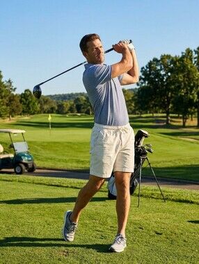 Men's White Casual Drawstring Shorts- Sz Medium